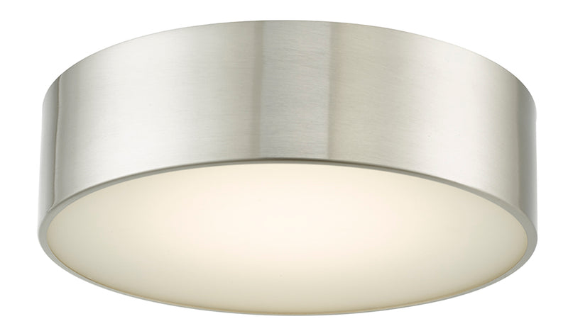 Abra Lighting 12" Metal Cylinder Frost Glass Flush Mount Dim LED 30031FM-BN