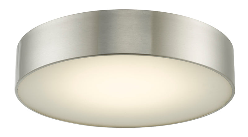 Abra Lighting 16" Metal Cylinder Frost Glass Flush Mount Dim LED 30032FM-BN