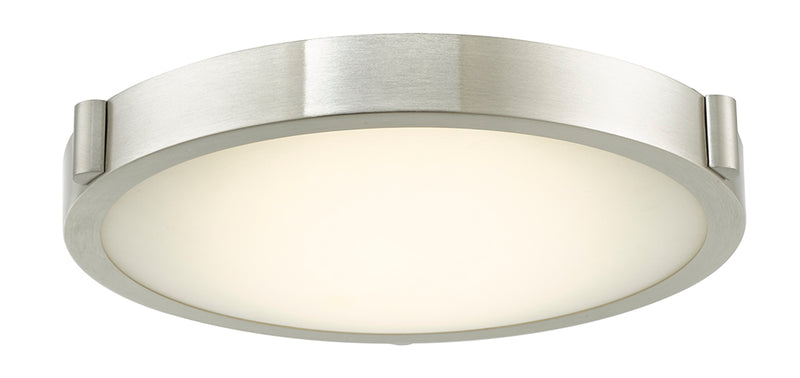 Abra Lighting 13" Low Profile Frost Glass Flush Mount Hi-Out Dim LED 30066FM-BN