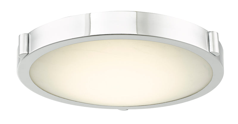 Abra Lighting 13" Low Profile Frost Glass Flush Mount Hi-Out Dim LED 30066FM-CH