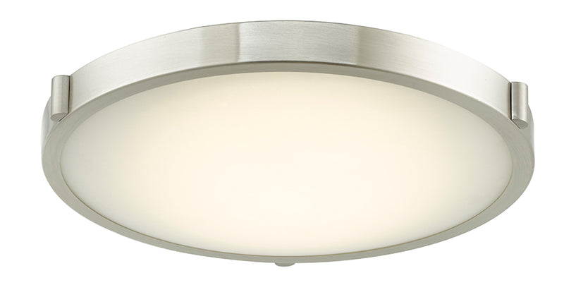 Abra Lighting 17" Low Profile Frost Glass Flush Mount Hi-Out Dim LED 30067FM-BN