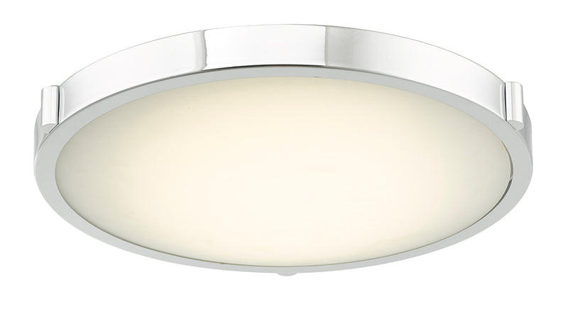 Abra Lighting 17" Low Profile Frost Glass Flush Mount Hi-Out Dim LED 30067FM-CH