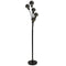 Dainolite 5 Light Incandescent Floor Lamp, Black with Smoked Glass 306F-BK