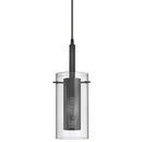 Dainolite 1 Light Incandescent Pendant Matte Black with Clear Glass 30961-CM-MB