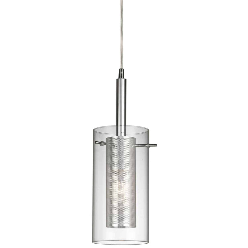 Dainolite 1 Light Metal And Glass Pendant 30961-CM-PC