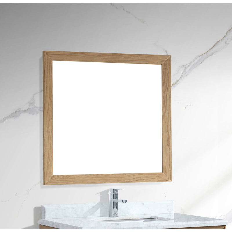 Laviva Sterling 36" Framed Rectangular California White Oak Mirror 313FF-3630CO