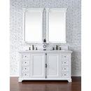 James Martin Providence 60" Double Vanity Cabinet Bright White with 3 cm Classic White Quartz Top 238-105-V60D-BW-3CLW