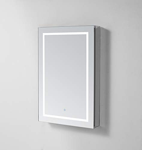 Aquadom 24in x 30in x 5in Right Hinge Royale Plus LED Lighted Mirror Glass Medicine Cabinet For Bathroom Defogger Dimmer Outlet