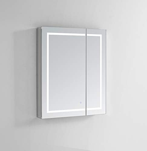 Aquadom 30" x 36" x 5" Royale Plus Lighted Mirror Glass Medicine Cabinet for Bathroom Defogger Dimmer Outlet