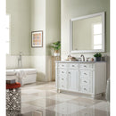 James Martin Bristol 48" Single Vanity Bright White with 3 cm Carrara Marble Top 157-V48-BW-3CAR