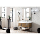 James Martin Columbia 48" Single Vanity Latte Oak with Glossy White Composite Top 388-V48-LTO-BN-GW