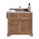 James Martin Savannah 36" Driftwood Single Vanity with 3 cm Carrara Marble Top 238-104-5511-3CAR