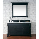 James Martin Brookfield 60" Antique Black Single Vanity with 3 cm Classic White Quartz Top 147-114-5331-3CLW