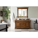 James Martin Brookfield 60" Country Oak Single Vanity with 3 cm Carrara Marble Top 147-114-5371-3CAR