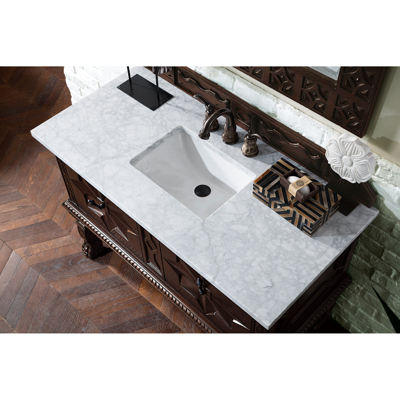 James Martin Balmoral 48" Antique Walnut Single Vanity with 3 cm Carrara Marble Top 150-V48-ANW-3CAR