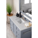 James Martin Copper Cove Encore 48" Single Vanity Silver Gray with 3 cm Eternal Jasmine Pearl Quartz Top 301-V48-SL-3EJP