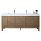 James Martin Linear 72" Double Vanity Whitewashed Walnut with Glossy White Composite Top 210-V72D-WW-GW