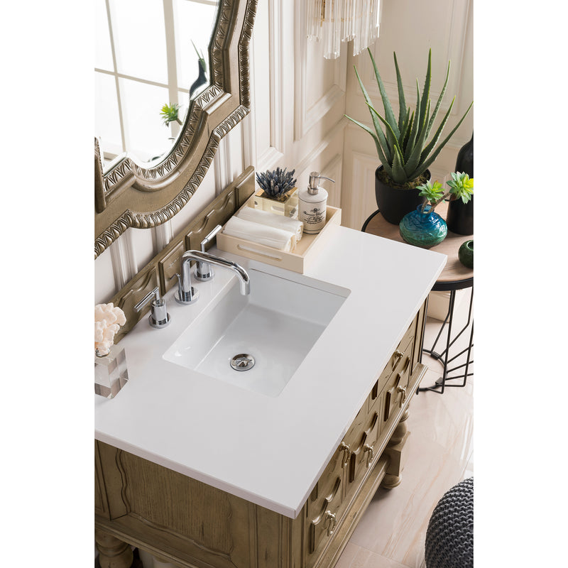 James Martin Castilian 36" Single Vanity Empire Gray with 3 cm Classic White Quartz Top 160-V36-EG-3CLW