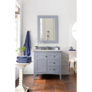 James Martin Palisades 36" Single Vanity Silver Gray with 3 cm Carrara Marble Top 527-V36-SL-3CAR