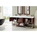 James Martin Columbia 72" Double Vanity Coffee Oak with Glossy White Composite Top 388-V72D-CFO-BN-GW