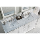 James Martin Savannah 72" Bright White Double Vanity with 3 cm Carrara Marble Top 238-104-V72-BW-3CAR