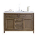 James Martin Chicago 48" Single Vanity Whitewashed Walnut with 3 cm Classic White Quartz Top 305-V48-WWW-3CLW