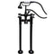 Cambridge Plumbing Freestanding H-Frame Supply Lines Faucet & Hand Held Shower Combo BRZ