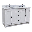 Bellaterra 55" Double Vanity" Glacier Ash Finish Top With Black Galaxy And Rectangle Sink 400100-55-GA-WM