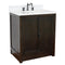 Bellaterra 31" Single Vanity" Brown Ash Top With White Quartz And Oval Sink 400100-BA-WEO