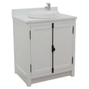 Bellaterra 31" Single Vanity" Glacier Ash Finish Top With White Quartz And Round Sink 400100-GA-WERD