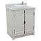 Bellaterra 31" Single Vanity" Glacier Ash Finish Top With White Carrara And Round Sink 400100-GA-WMRD