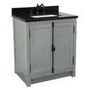 Bellaterra 31" Single Vanity" Gray Ash Finish Top With Black Galaxy And Rectangle Sink 400100-GYA-BGR