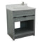 Bellaterra 31" Single Vanity" Gray Ash Finish Top With White Quartz And Round Sink 400101-GYA-WERD