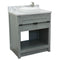 Bellaterra 31" Single Vanity" Gray Ash Finish Top With White Carrara And Round Sink 400101-GYA-WMRD