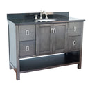 Bellaterra 49" Single Vanity" Silvery Brown Finish Top With Black Galaxy And Oval Sink 400300-SB-BGO