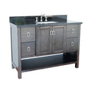 Bellaterra 49" Single Vanity" Silvery Brown Finish Top With Black Galaxy And Rectangle Sink 400300-SB-BGR