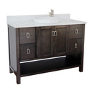 Bellaterra 49" Single Vanity" Silvery Brown Finish Top With White Quartz And Round Sink 400300-SB-WERD