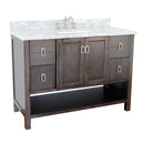 Bellaterra 49" Single Vanity" Silvery Brown Finish Top With White Carrara And Rectangle Sink 400300-SB-WMR