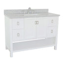 Bellaterra 49" Single Vanity" White Finish Top With Gray Granite And Rectangle Sink 400300-WH-GYR