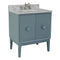 Bellaterra 31" Single Vanity" Aqua Blue Finish Top With White Carrara And Rectangle Sink 400400-AB-WMR