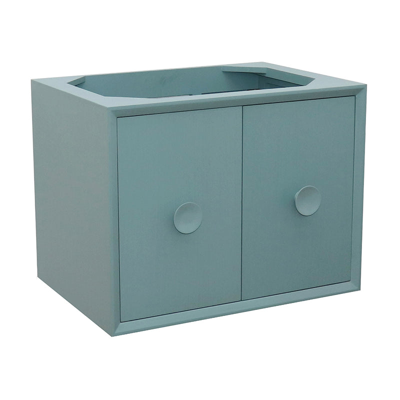 Bellaterra 30" Single Wall Mount Vanity" Aqua Blue Finish Cabinet Only 400400-CAB-AB