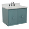 Bellaterra 31" Single Wall Mount Vanity" Aqua Blue Finish Top With White Quartz And Oval Sink 400400-CAB-AB-WEO