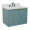 Bellaterra 31" Single Wall Mount Vanity" Aqua Blue Finish Top With White Quartz And Rectangle Sink 400400-CAB-AB-WER