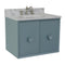 Bellaterra 31" Single Wall Mount Vanity" Aqua Blue Finish Top With White Carrara And Rectangle Sink 400400-CAB-AB-WMR