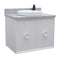 Bellaterra 31" Single Wall Mount Vanity" White Finish Top With Gray Granite And Round Sink 400400-CAB-WH-GYRD