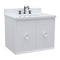 Bellaterra 31" Single Wall Mount Vanity" White Finish Top With White Quartz And Oval Sink 400400-CAB-WH-WEO