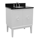 Bellaterra 31" Single Vanity" White Finish Top With Black Galaxy And Oval Sink 400400-WH-BGO