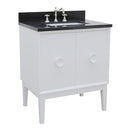 Bellaterra 31" Single Vanity" White Finish Top With Black Galaxy And Rectangle Sink 400400-WH-BGR