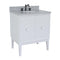 Bellaterra 31" Single Vanity" White Finish Top With Gray Granite And Oval Sink 400400-WH-GYO