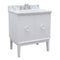 Bellaterra 31" Single Vanity" White Finish Top With White Carrara And Oval Sink 400400-WH-WMO